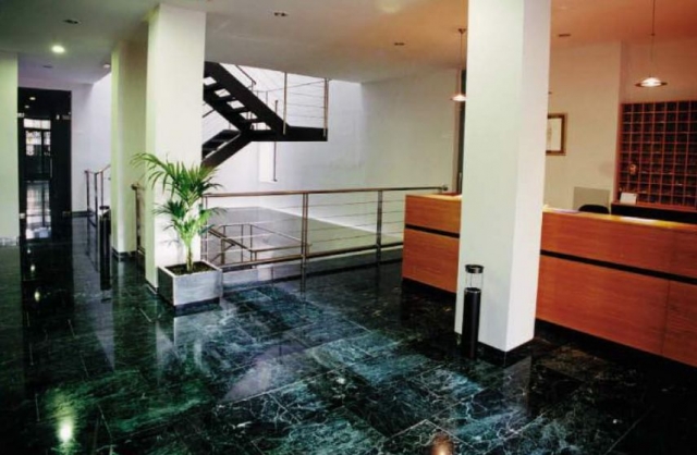  reception of a portal with stairs in the background